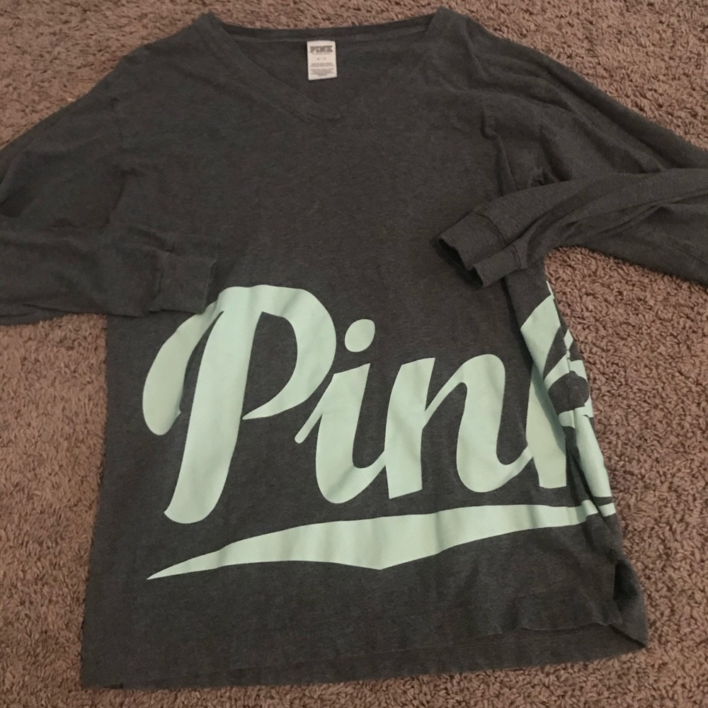 VS Pink grey long sleeve tee